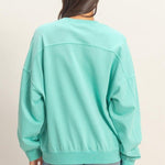 Teagan Turquoise Crew Neck Sweatshirt - The Nines