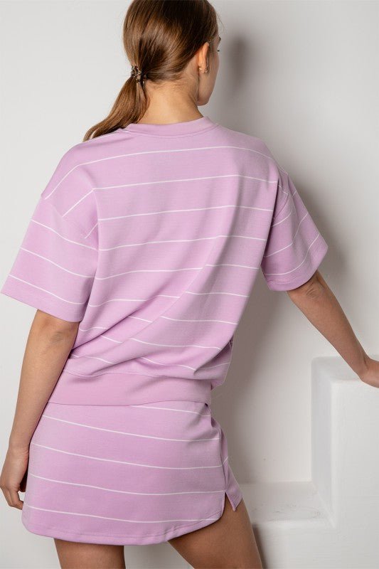 Scuba Striped Short Sleeve Top - 3 Colors! - The Nines