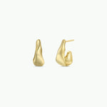 Small Ripple Gold Hoop Earrings - The Nines