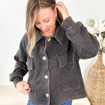 Front Pocket Cropped Shacket - The Nines