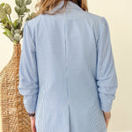 Blue & White Cinched Blazer - The Nines