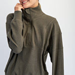 Rae Mode Brushed Quarter Zip Top - 3 Colors! - The Nines
