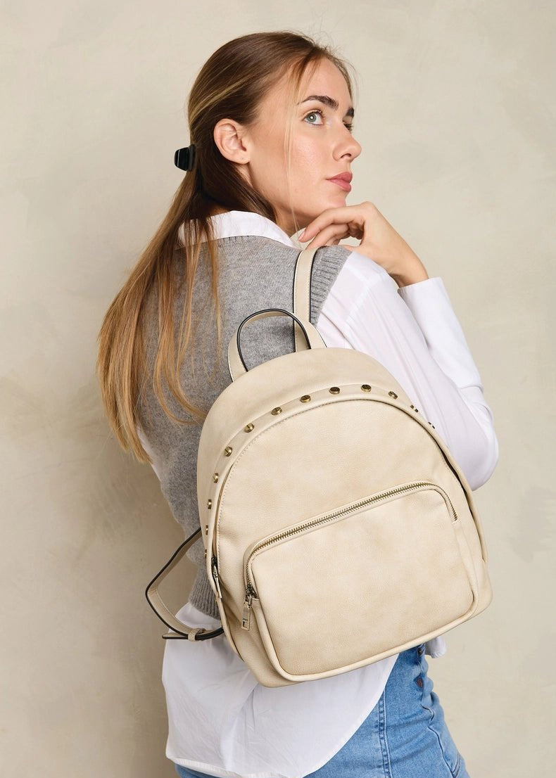 Sariya Studded Off White Backpack - The Nines