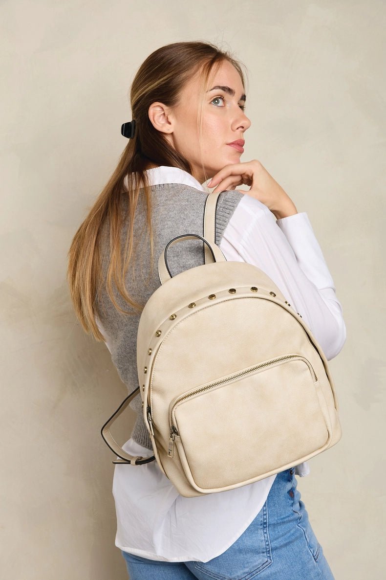 Sariya Studded Off White Backpack - The Nines