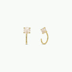 Mother Of Pearl Huggie Earrings - The Nines