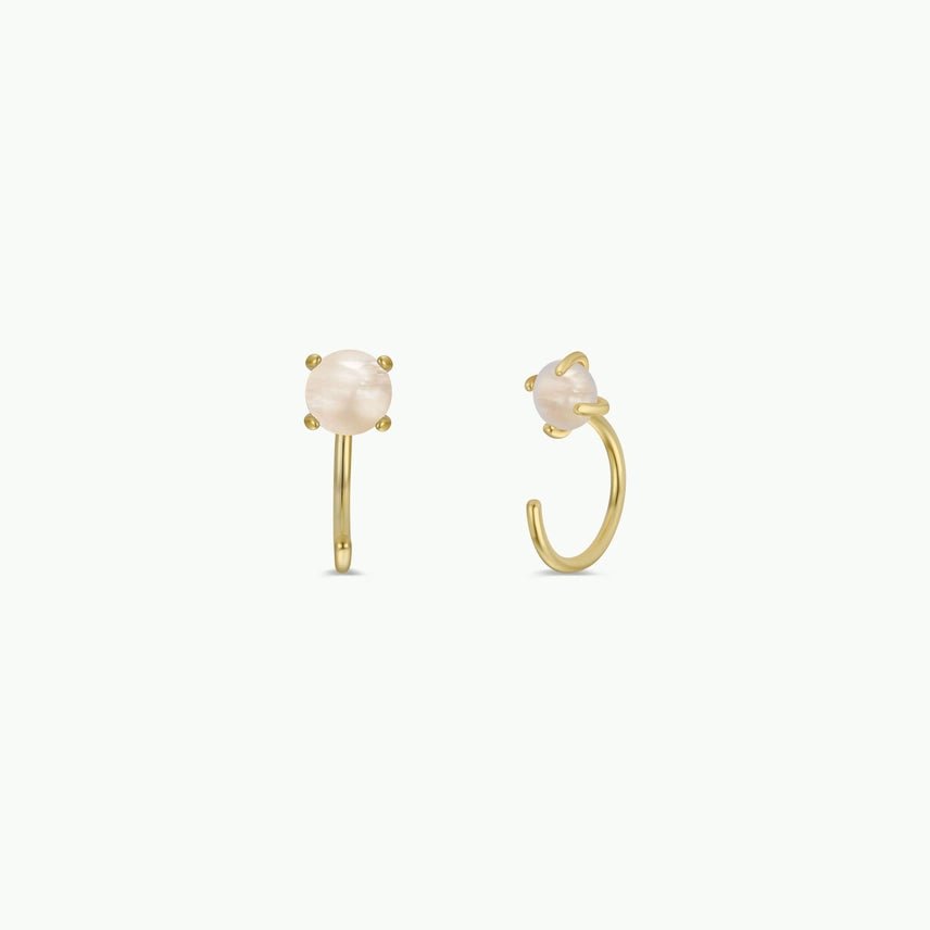 Mother Of Pearl Huggie Earrings - The Nines