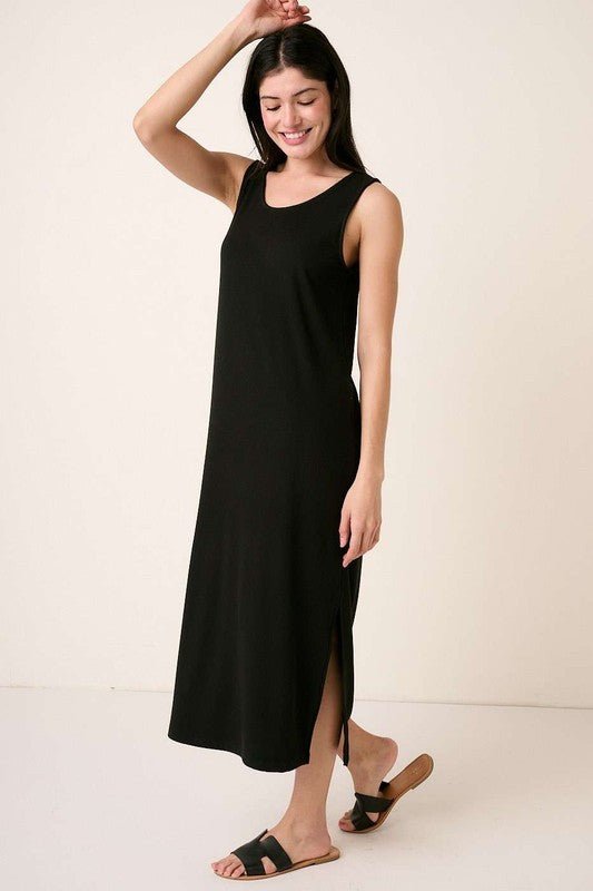 Ribbed Knit Tank Dress - 2 Colors! - The Nines