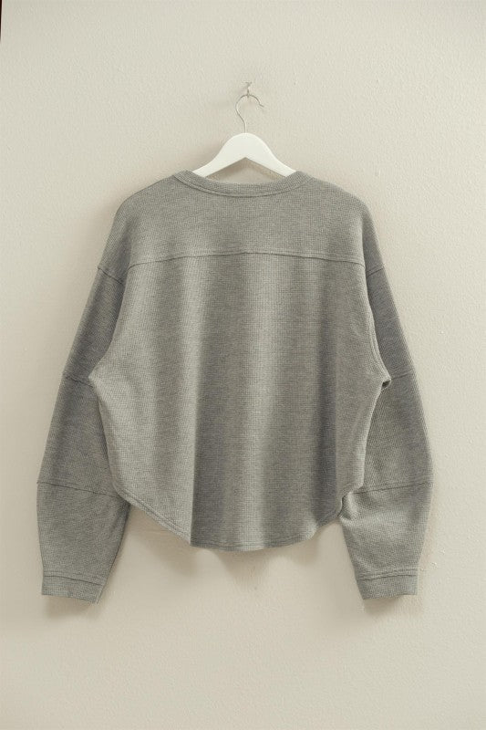Relaxed Fit Waffle Top - 2 Colors! - The Nines