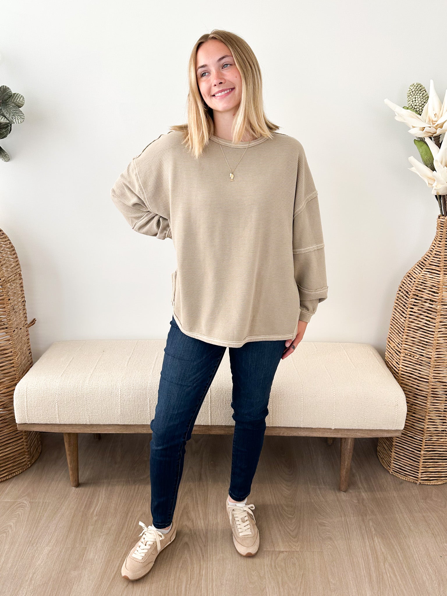 Exposed Seam Long Sleeve Top - The Nines