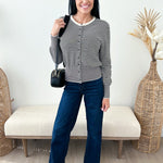 Stripe Button Down Cardigan - The Nines