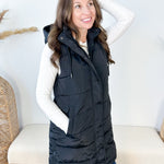 Long Side Zip Puffer Vest - The Nines