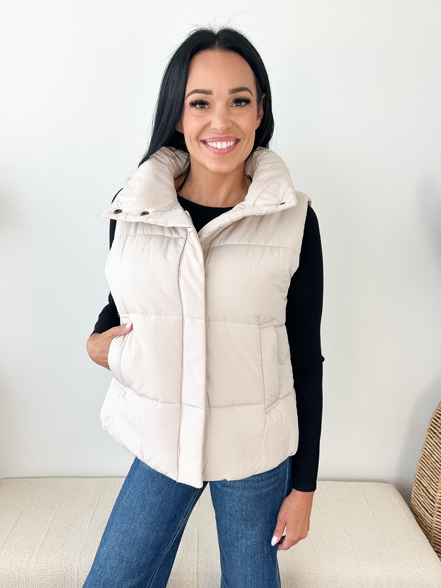 High Neck Puffer Vest - 3 colors! - The Nines