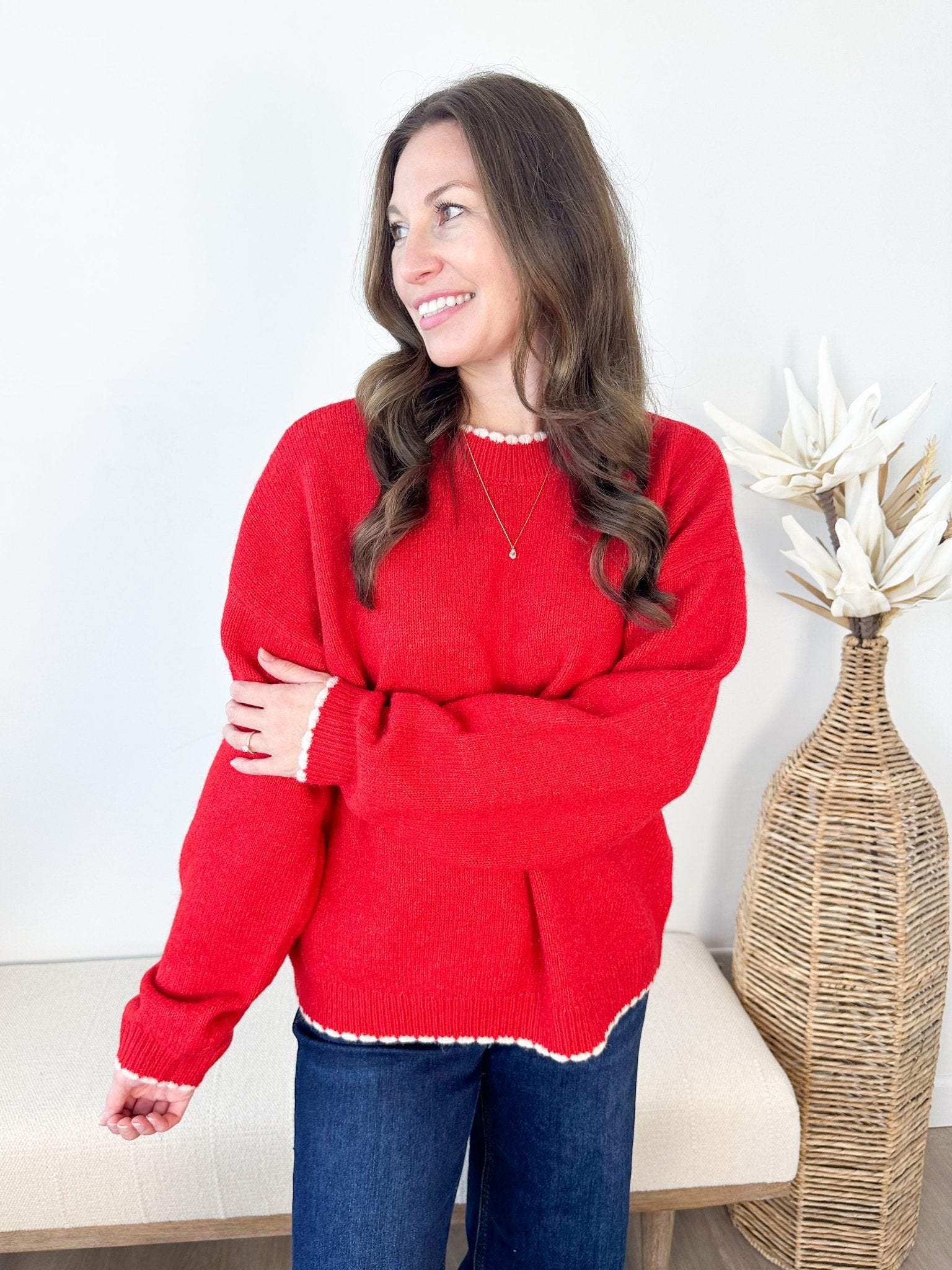 Contrast Edge Pullover - 2 colors! - The Nines