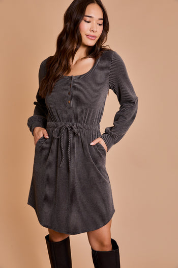 Be A Light Ribbed Pocket Dress