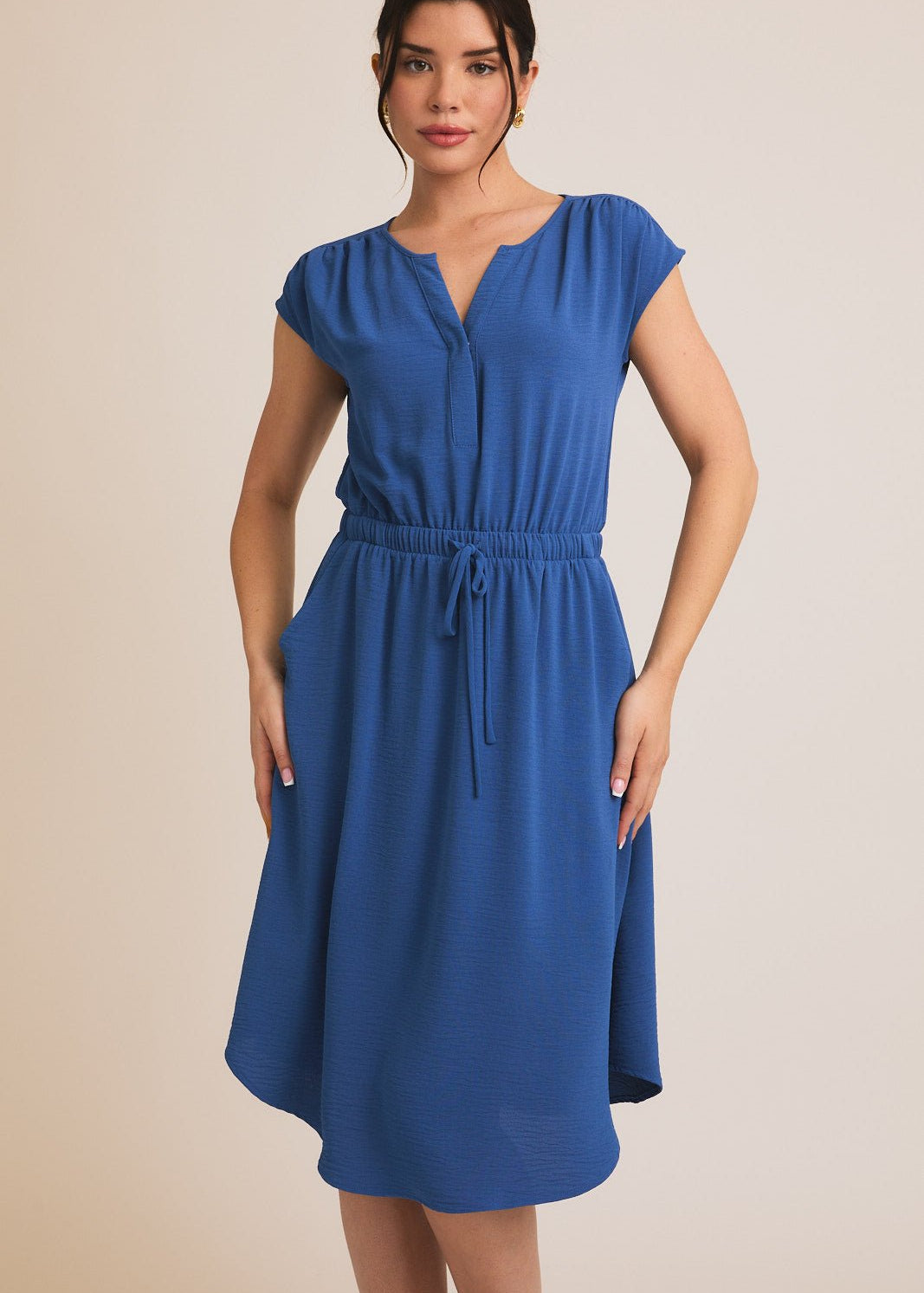 Beautiful in Blue Tie Waist Dress - FINAL SALE! - The Nines