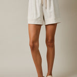 Melange Light Heather Gray Drawstring Shorts - The Nines