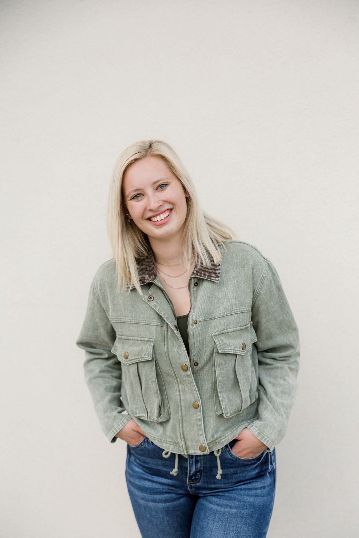 Corduroy Collar Jacket - 2 Colors! - The Nines