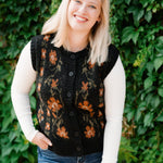 Black Floral Vest - The Nines
