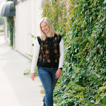 Black Floral Vest - The Nines