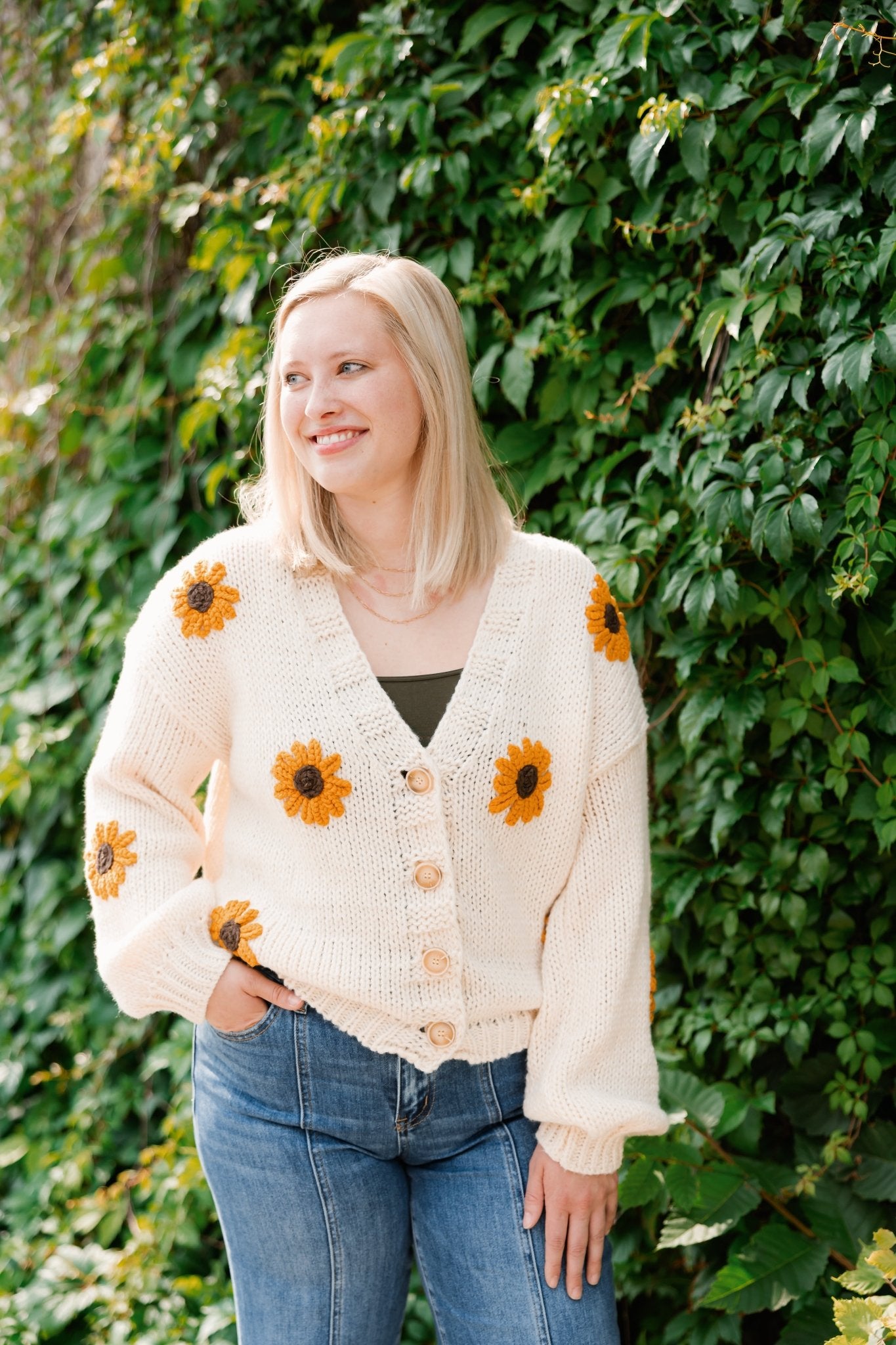 Sunflower Embroidered Cardigan - The Nines