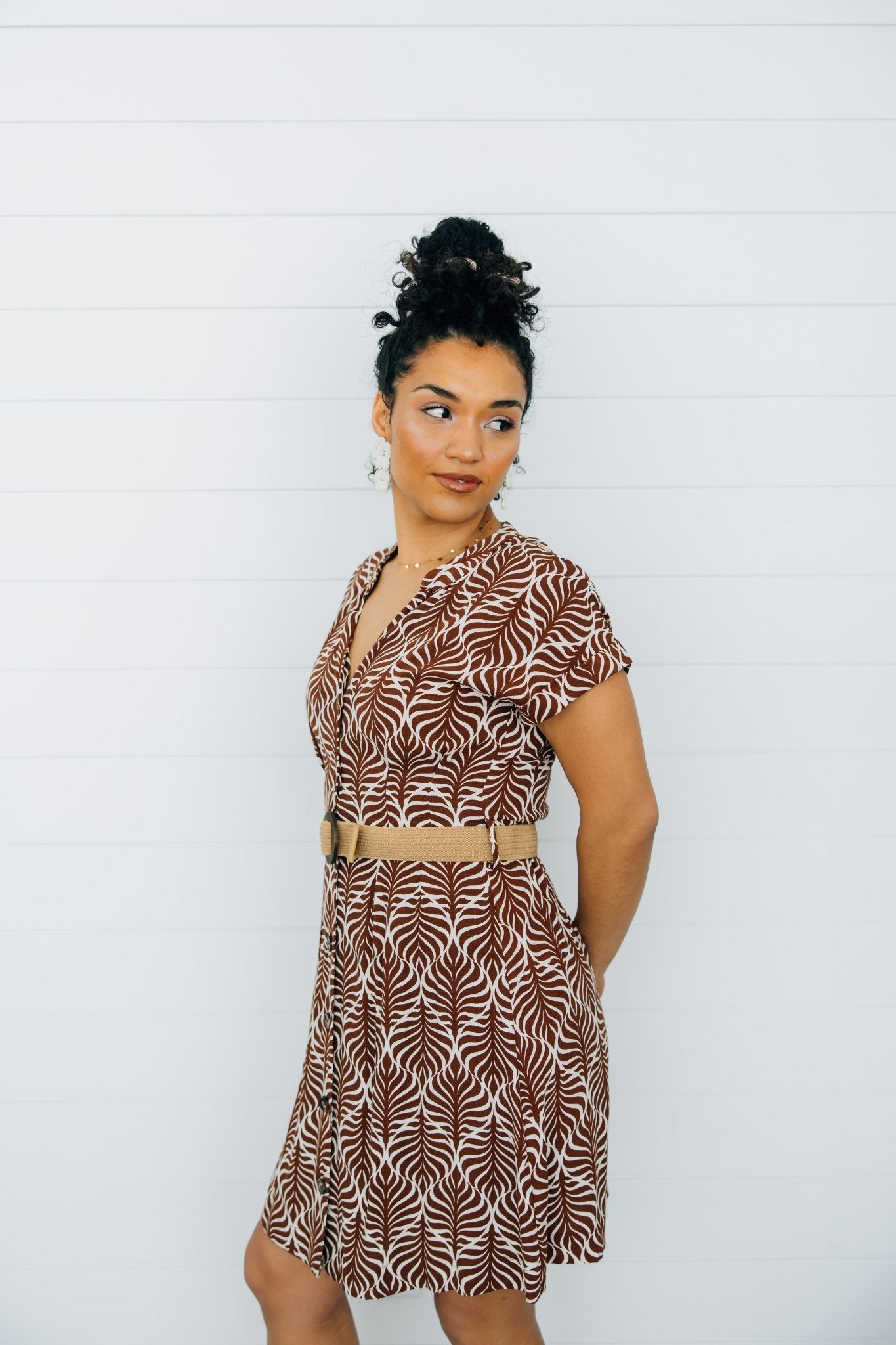 Geo Print Belted Dress - The Nines