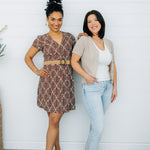 Geo Print Belted Dress - The Nines