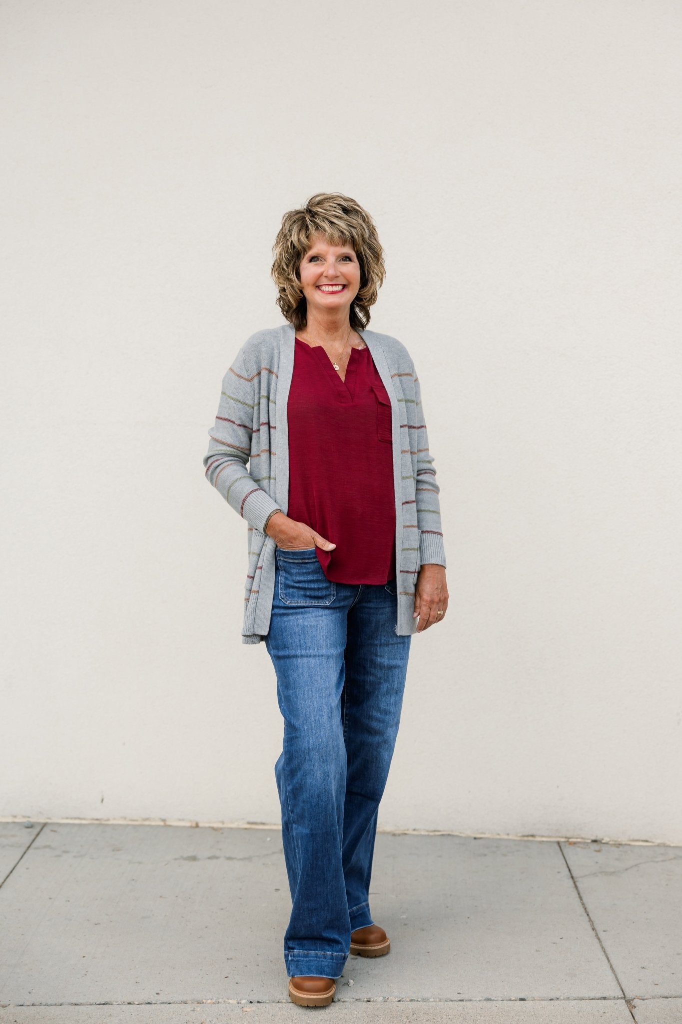 Gray Multicolor Cardigan - The Nines