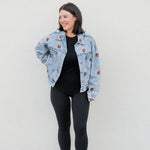 Football Embroidered Denim Jacket - The Nines