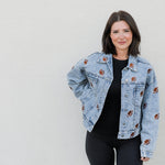 Football Embroidered Denim Jacket - The Nines