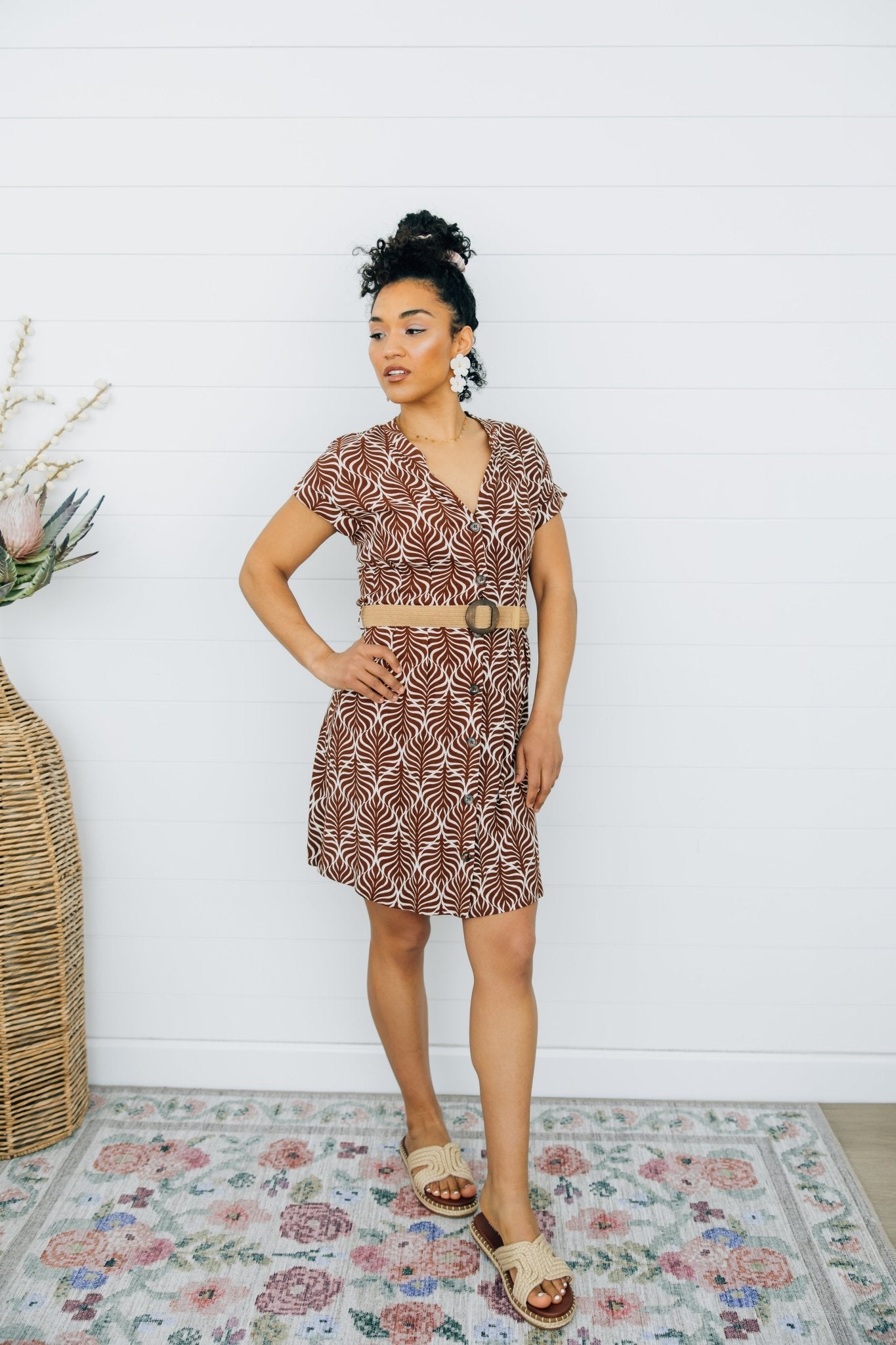 Geo Print Belted Dress - The Nines