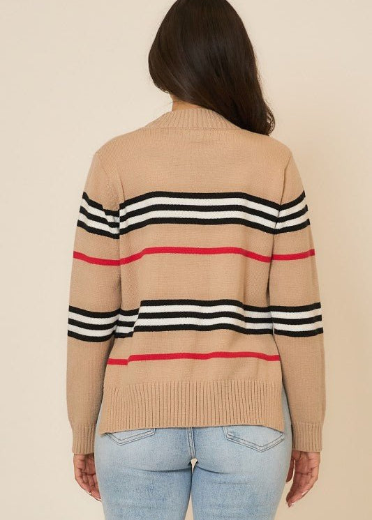 Anna Striped Mocha Sweater - The Nines