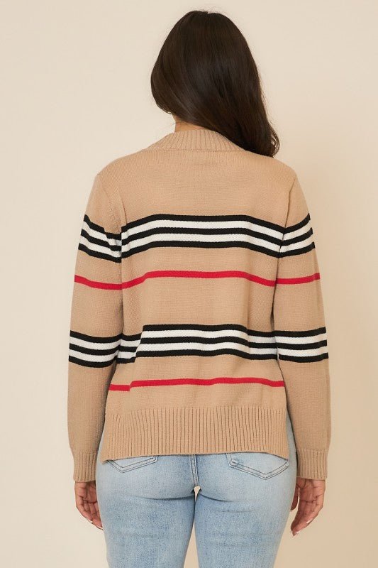 Anna Striped Mocha Sweater - The Nines