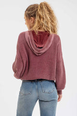 Burgundy Vintage Wash Cable Knit Pullover - FINAL SALE