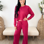 Brushed Hacci Wide Leg Lounge Pants - The Nines