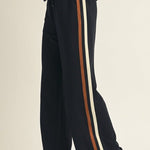 Black Colorblock Trim Detail Pants - The Nines