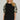 Black Knit Floral Sleeve Top - The Nines