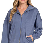 Blue Indigo Scuba Jacket - The Nines