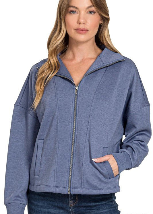 Blue Indigo Scuba Jacket - The Nines