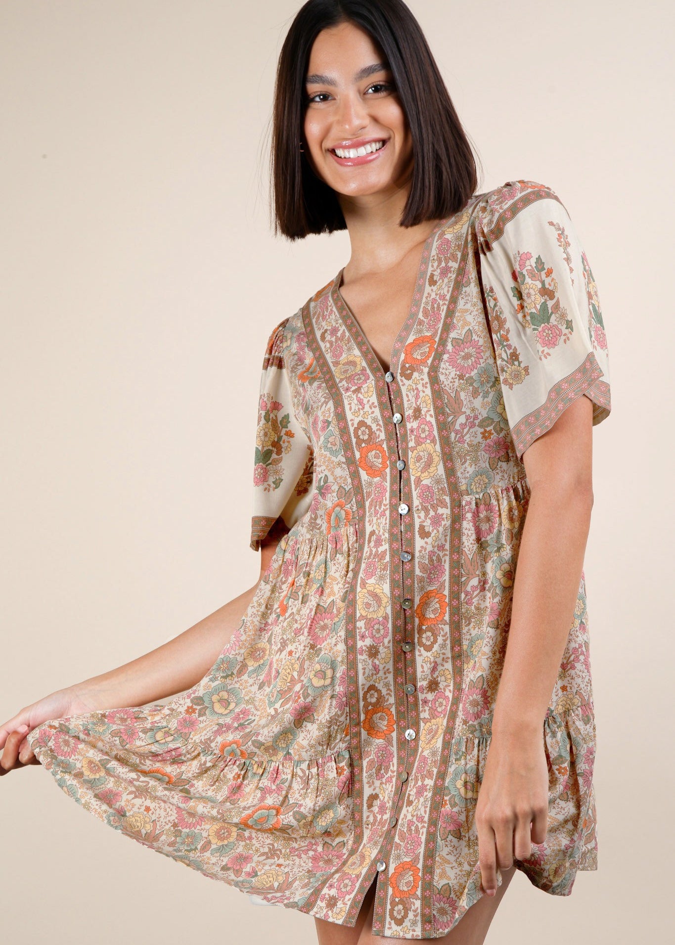 Boho Blossom Button Dress - 2 colors! - The Nines