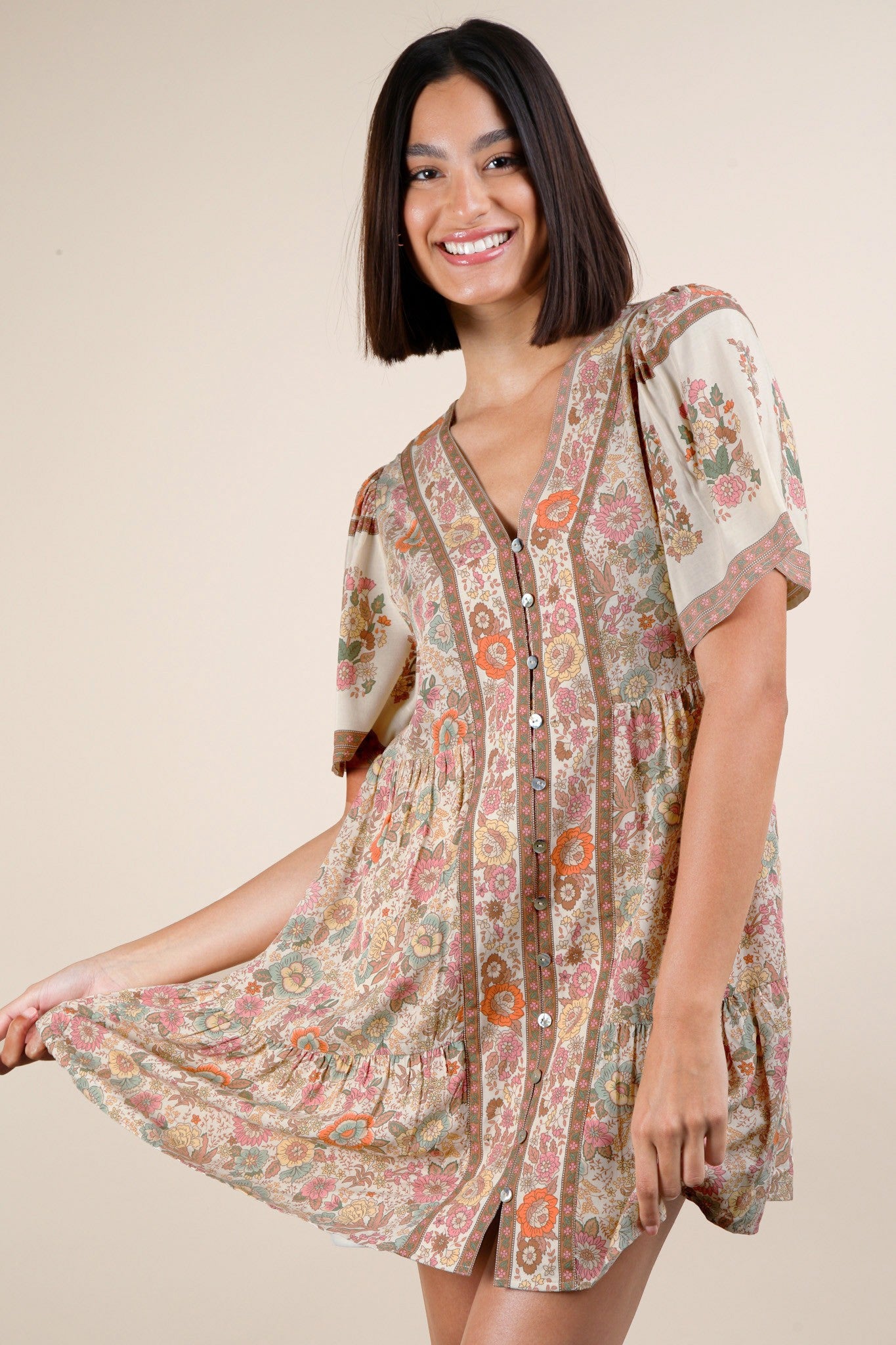 Boho Blossom Button Dress - 2 colors! - The Nines
