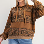 Easel Brand Animal Print Lace Up Sweatshirt - 2 Colors! - The Nines