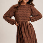 Brushed Lace Dark Mocha Dress - The Nines
