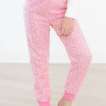 Bubblegum Pink Sequin Joggers - The Nines