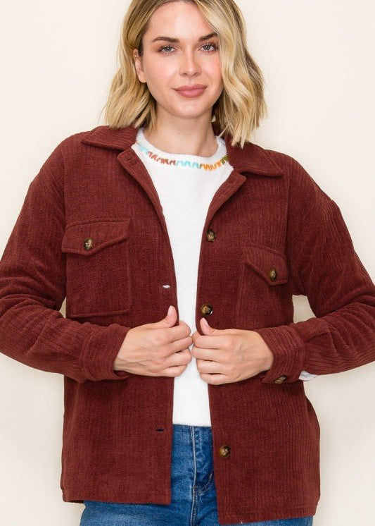 Sherpa Lined Corduroy Shacket - 3 Colors! - The Nines