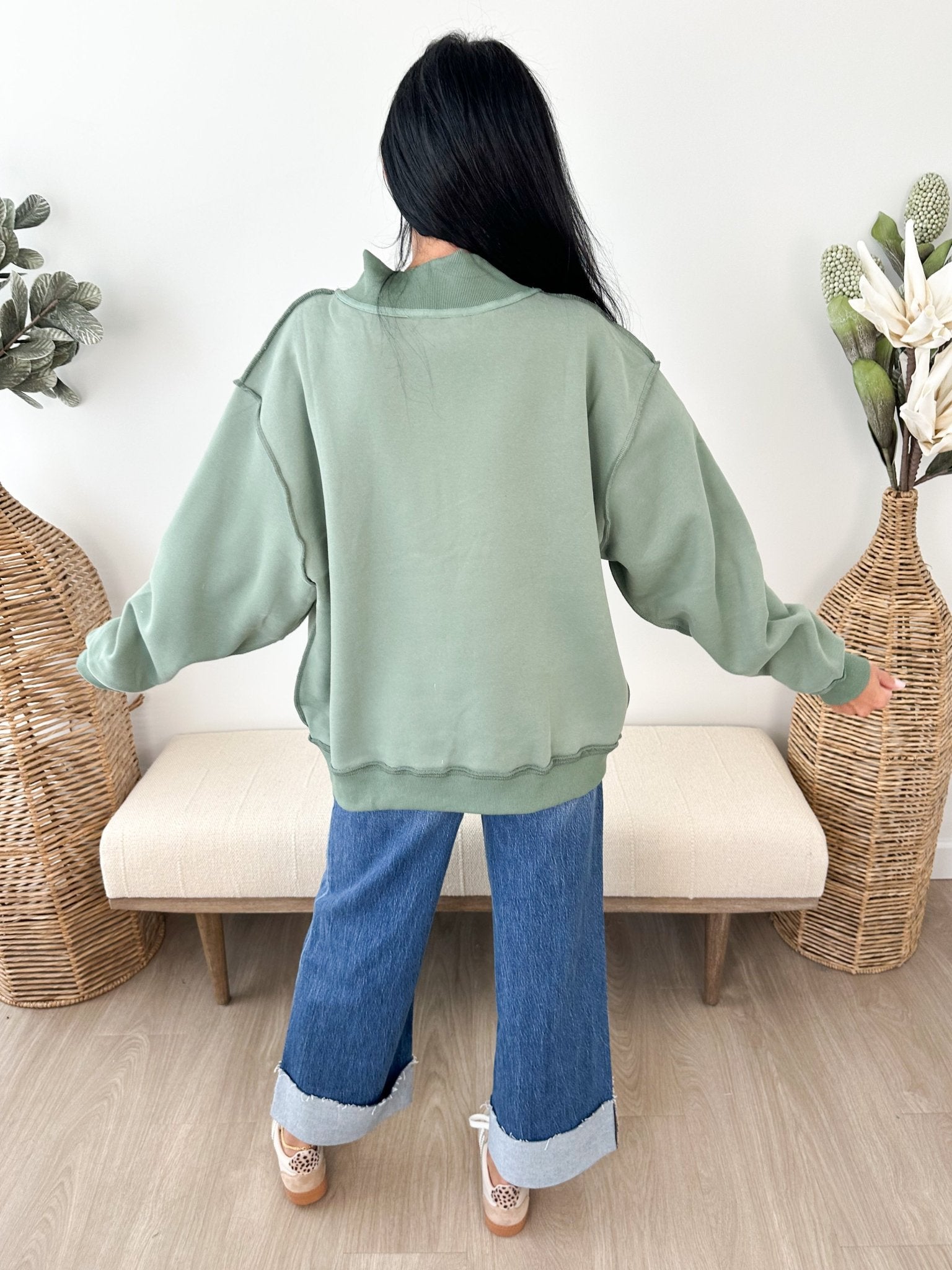 Dilly Dally Mock Neck Sweatshirt - The Nines