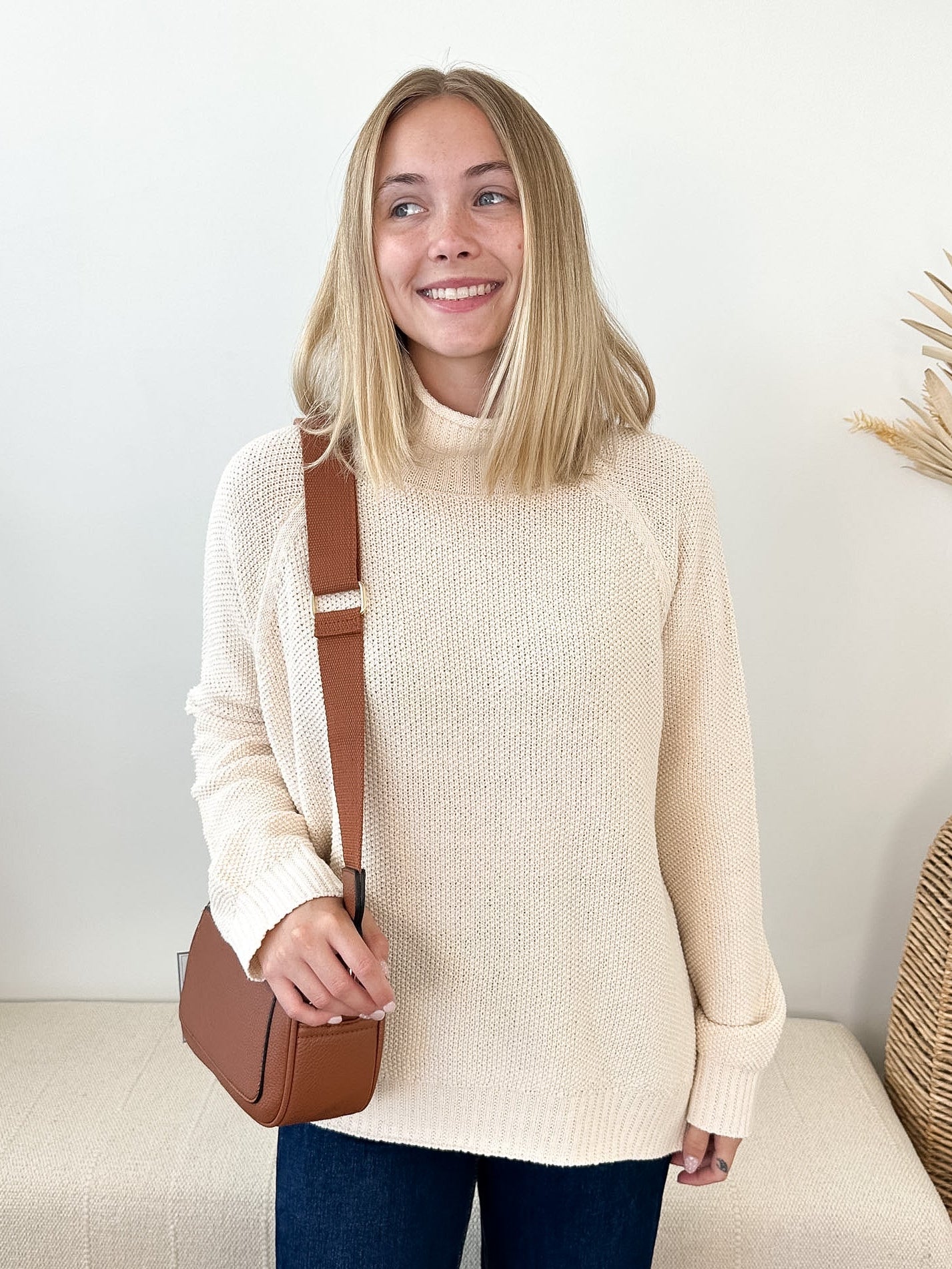 Textured Loose Turtleneck Sweater - 2 colors! - The Nines