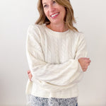 Cable Knit Lace Mixed Hem Sweater - The Nines