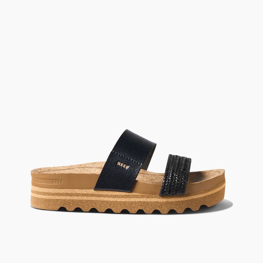 Reef Cushion Vista Hi Slide Sandal - Black - The Nines