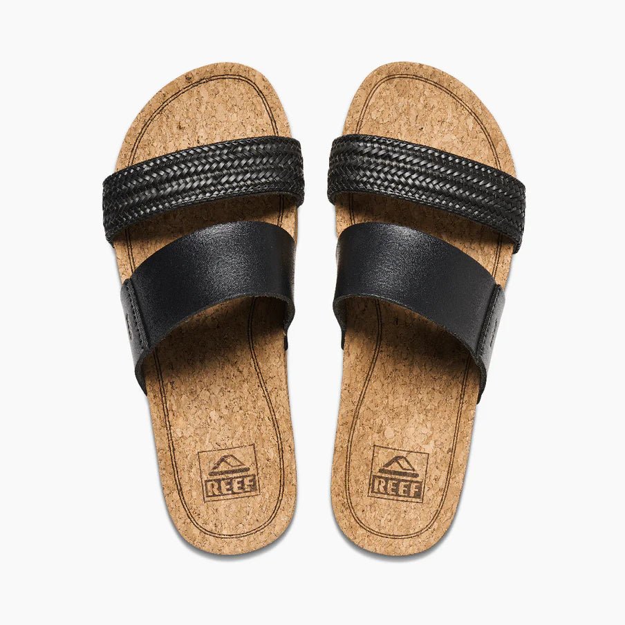 Reef Cushion Vista Hi Slide Sandal - Black - The Nines