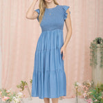 Chambray Smocked Dress - The Nines